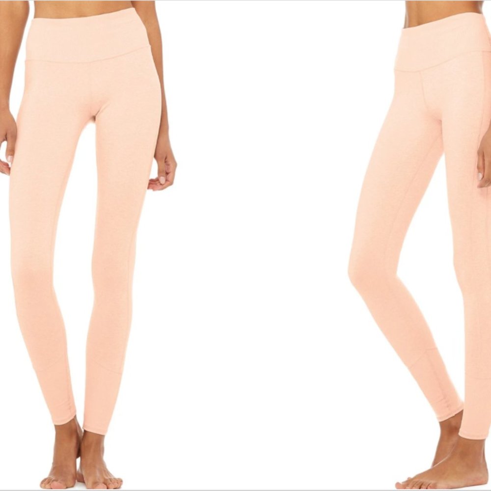 Alo Yoga Airbrush Legging & Peak Bra in Nectar